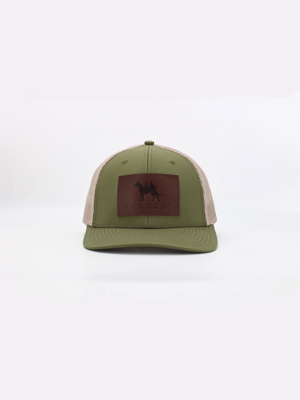 Olive Leather Trucker Hat