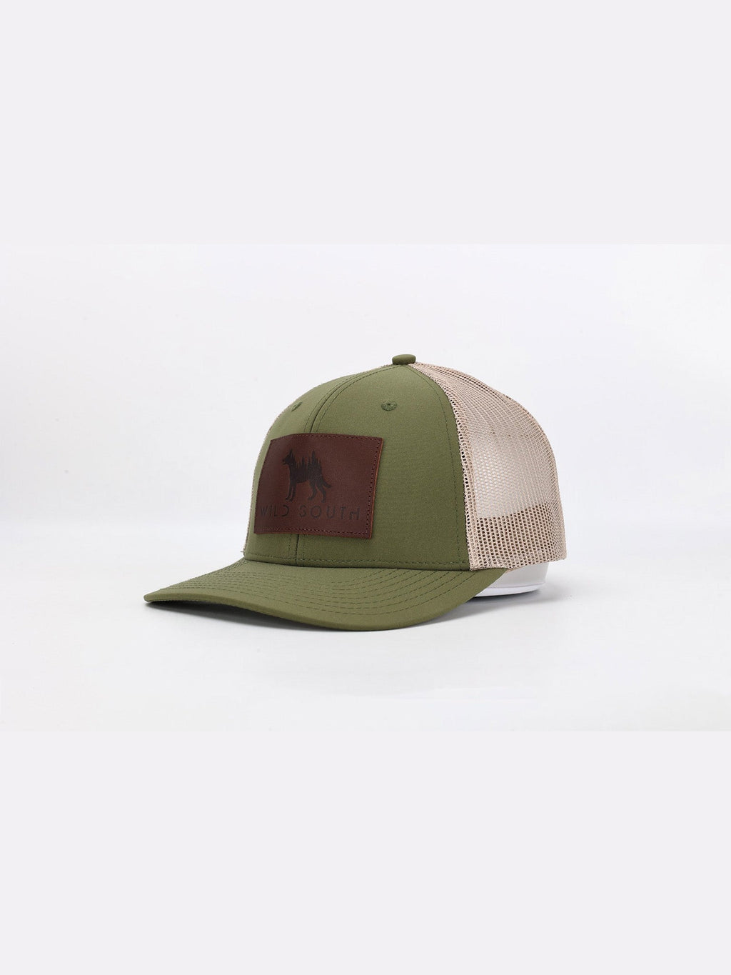 Olive Leather Trucker Hat