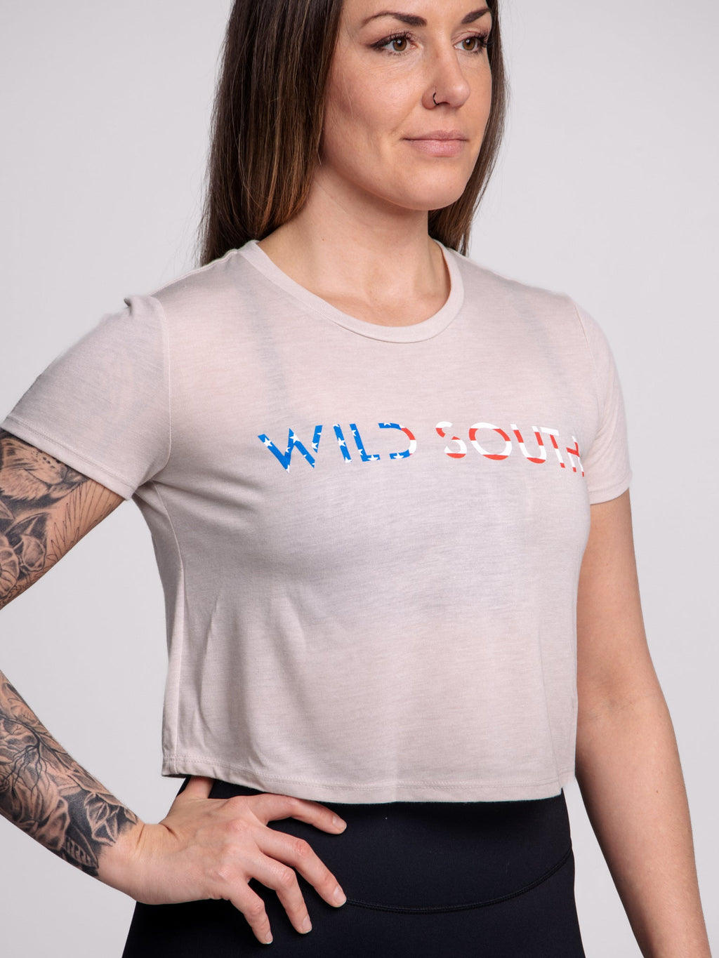 Flowy Patriot Crop Tee
